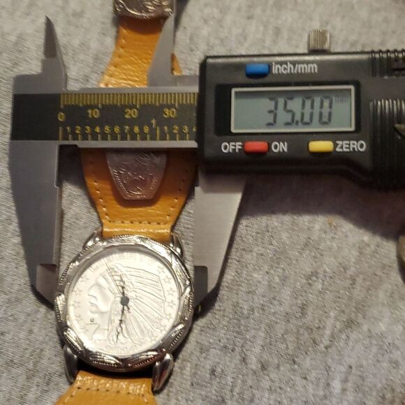 Giordano Replica Indian Head Coin‎ 1914 Watch Womens Concho Leather Band - Picture 9 of 12